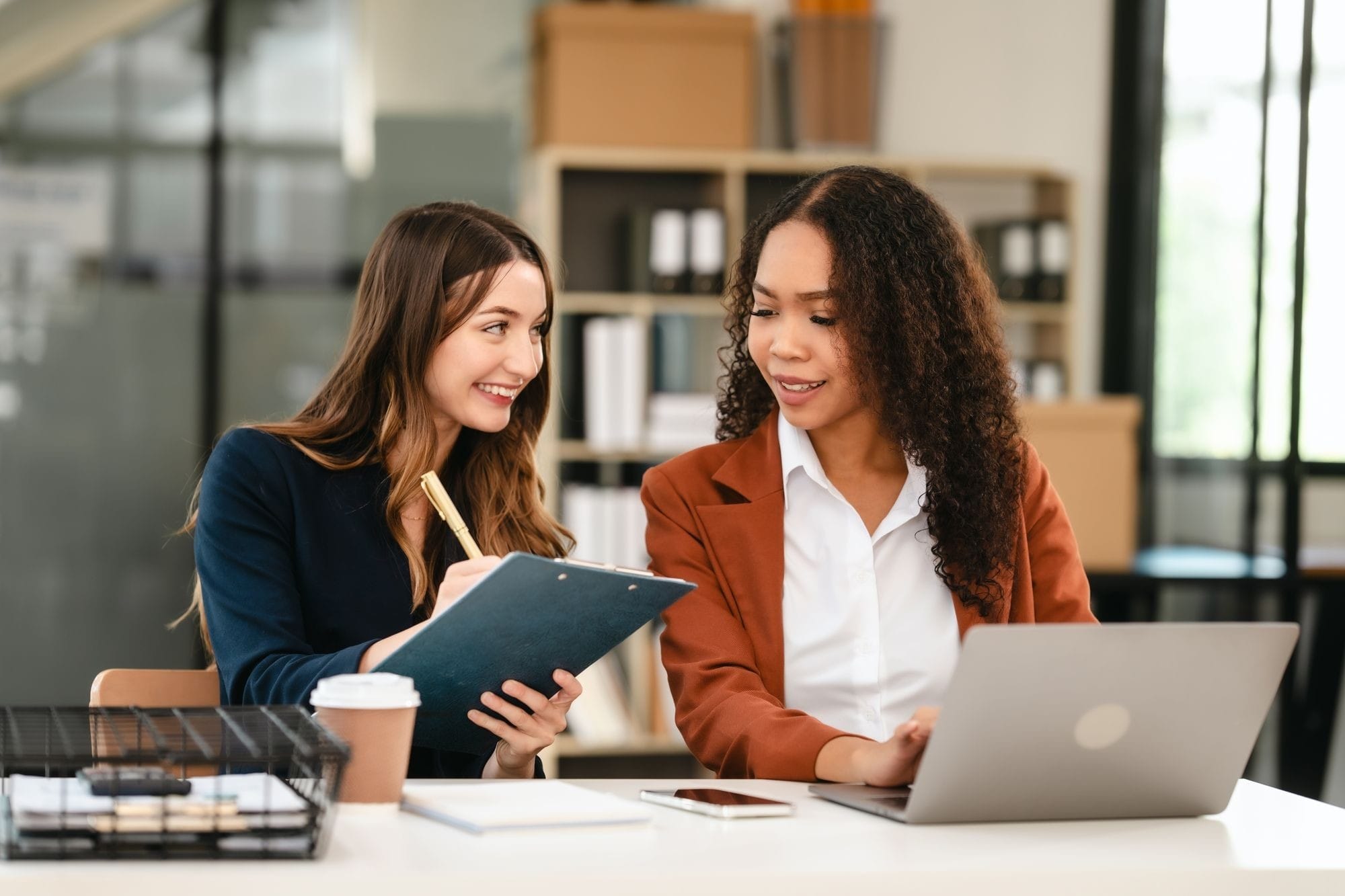 Two Professional Women Working Together